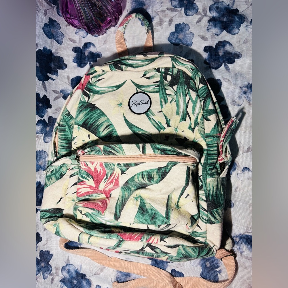 Rip Curl Tropical Print Backpack - Green and Pink